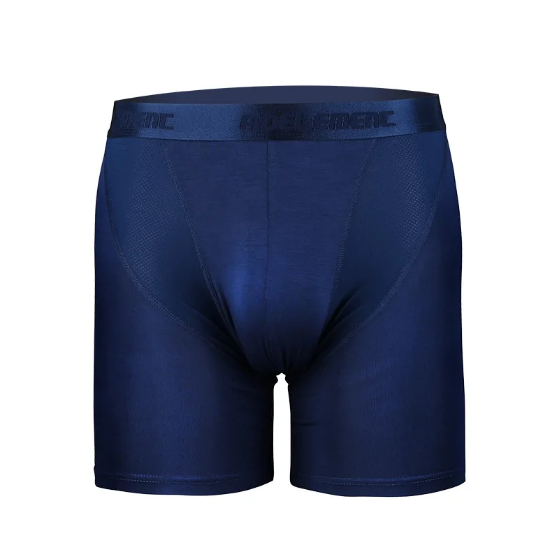 Solid Color Ice Silk Boxer Underwear Seamless Men's Briefs Plus Size ...