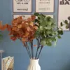 Artificial plant green plastic tree branches wedding decoration hotel eucalyptus leaves green cloth