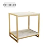 SWT 2019 Hot Modern Marble Top Coffee Side Table With Two Layers For Living Room Furniture