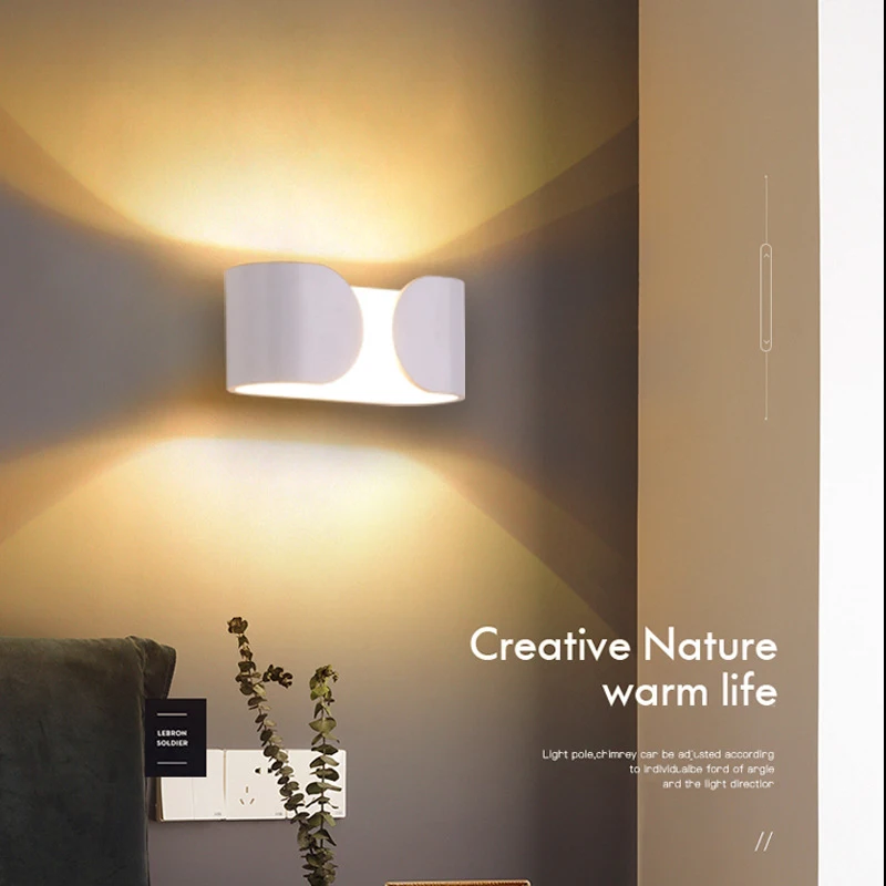 6W white modern minimalist indoor LED wall lamp living room aisle corridor bedroom bedside wall lamp
