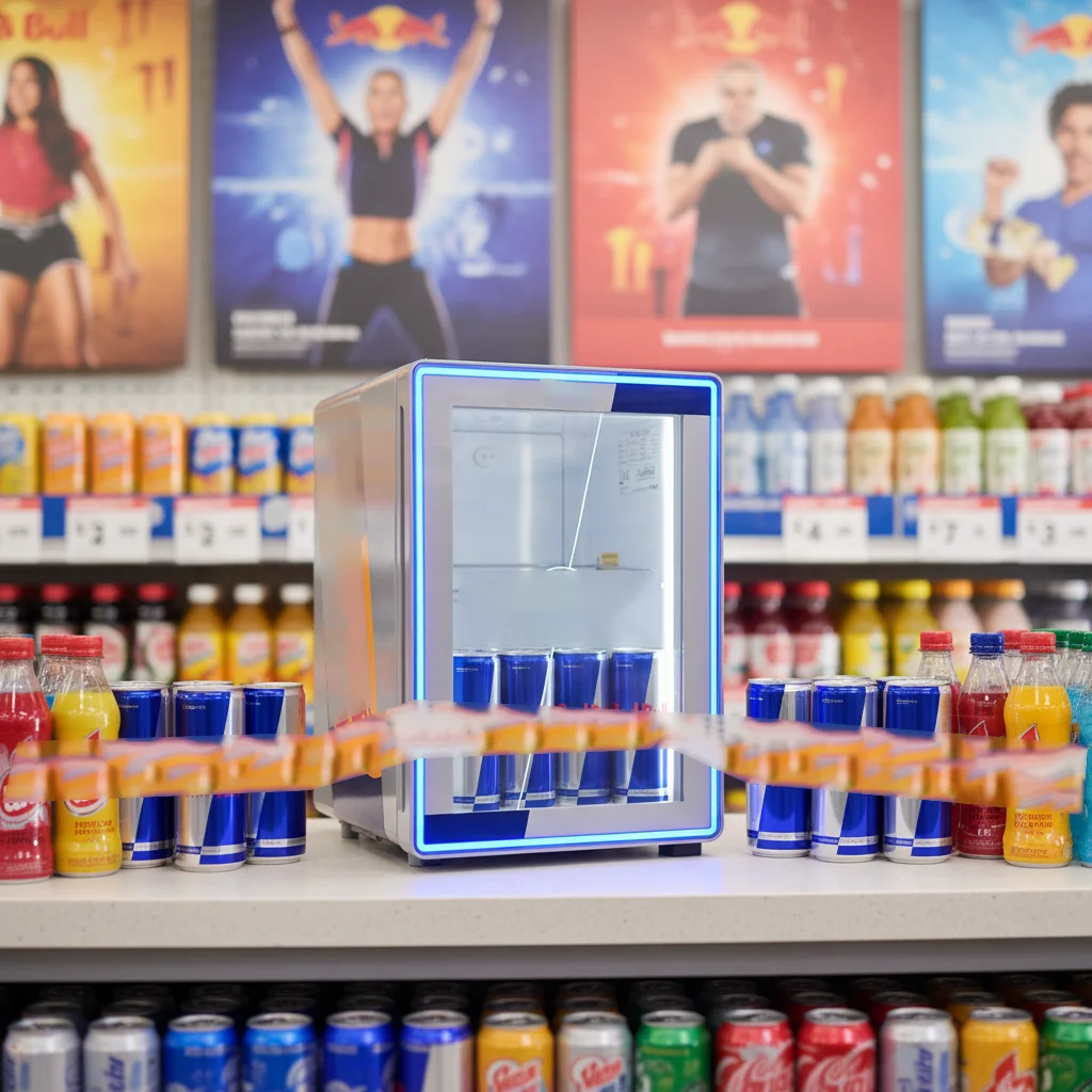 Stylish Commercial Fridge - Redbull-Mini-Fridge Display Cooler