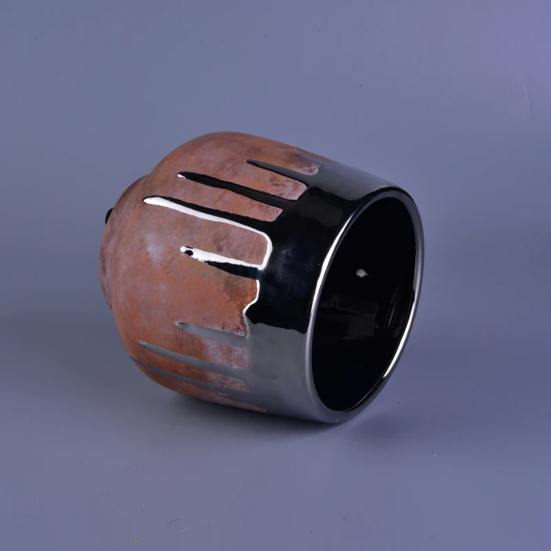 900ml Silver and Pink Stoneware Utensil Ceramic Candle Holders for Home Decoration