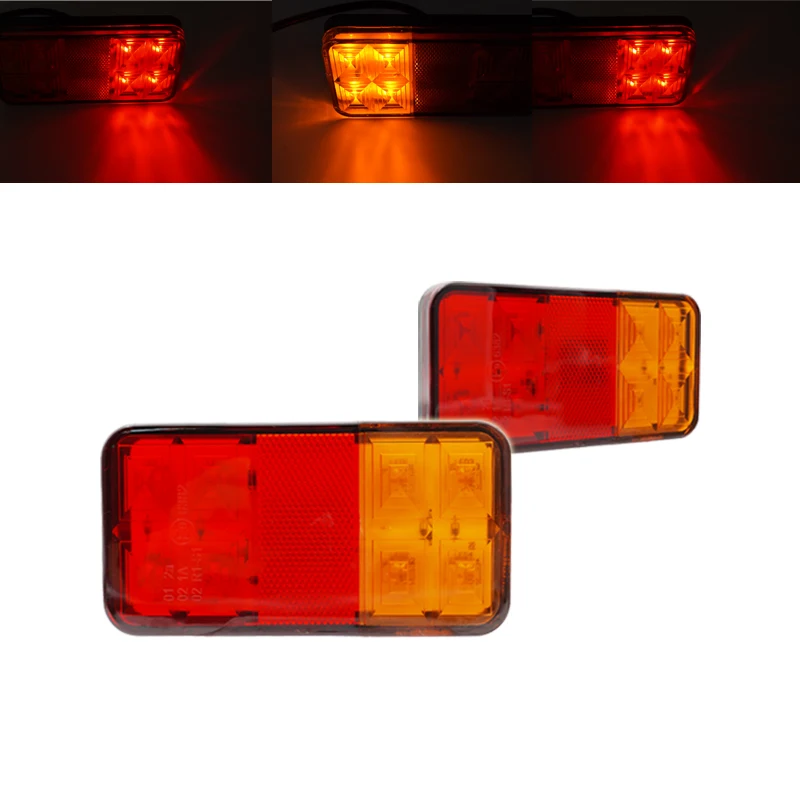 product high quality 12v two color rectangular trailer truck universal 8led tail light-36