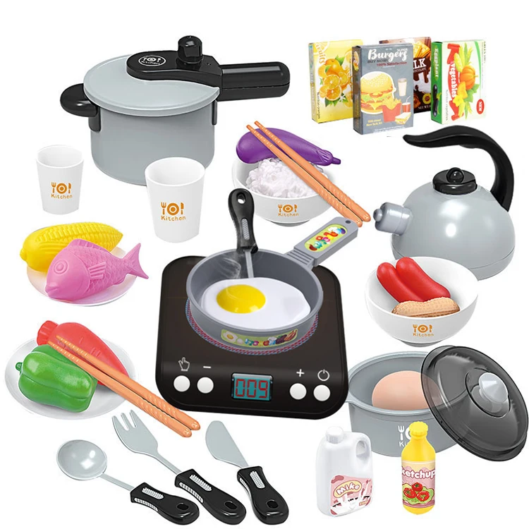 Cheap Plastic Kids Toys Cooking Set Pretend Play Double Kitchen Toys