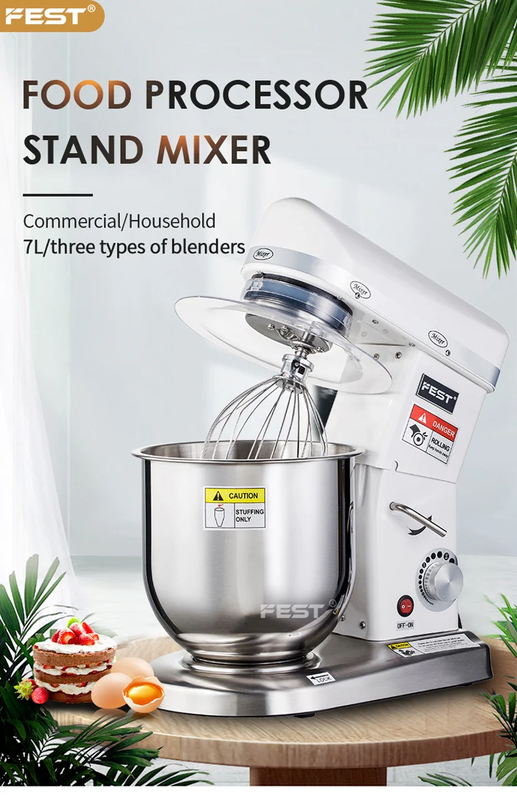Fest Fırın Ekipmanları Un Spiral 7l Tezgah Mikseri Gıda Kek Blender