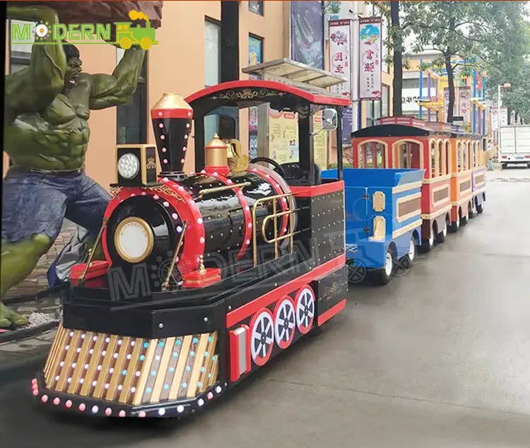 Funfair rides kids amusement trackless train electric mall train mini trackless