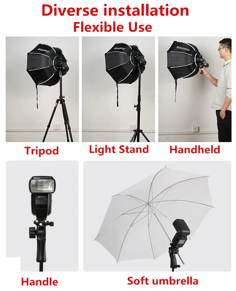 Triopo 90cm Foldable Octagon Umbrella Softbox With Handle For Godox