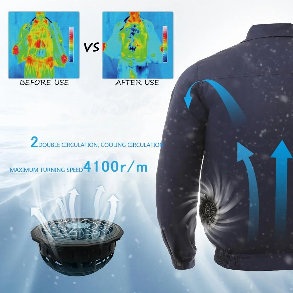 Vinmori 2022 New Air Conditioning Clothes With 2 Fan Cooling Workerwear