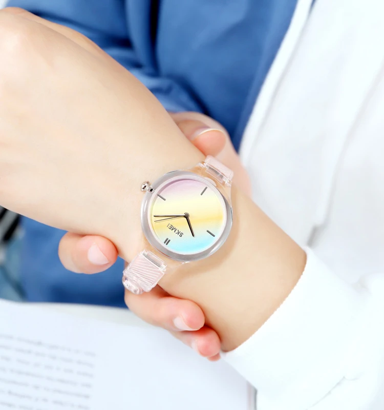 Skmei 1714 Fashion Transparent Color Women Wrist Watch description image 4