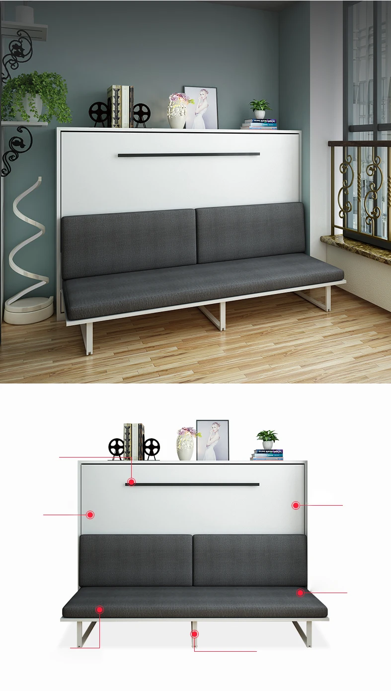 Wtb05 New Arrival Murphy Hidden Wall Bed With Sofa Vertical Folding