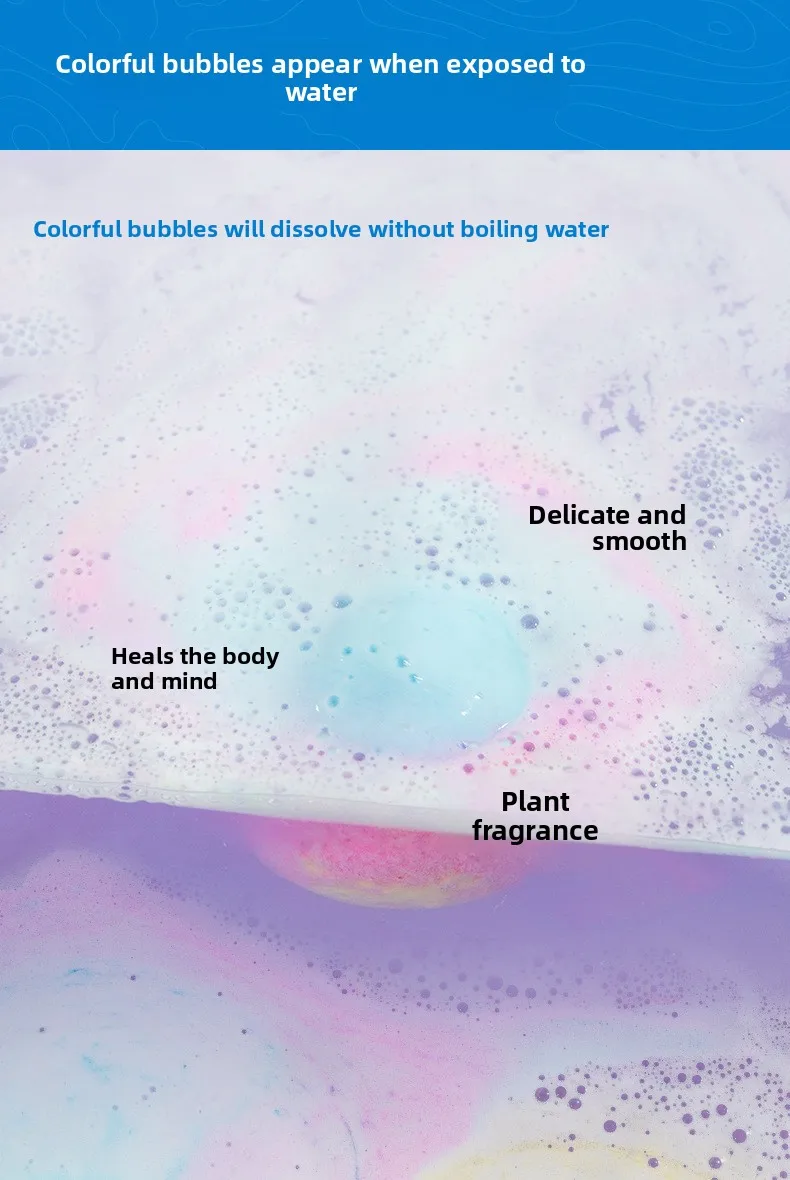 Handmade 60g*12 Children's Bath Fizzies Cross-Border Ocean-Themed Bath Salt Ball Set with Gift Box