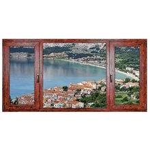 Двойное стекло одетый деревянные тепловой пробой алюминиевые створки окна