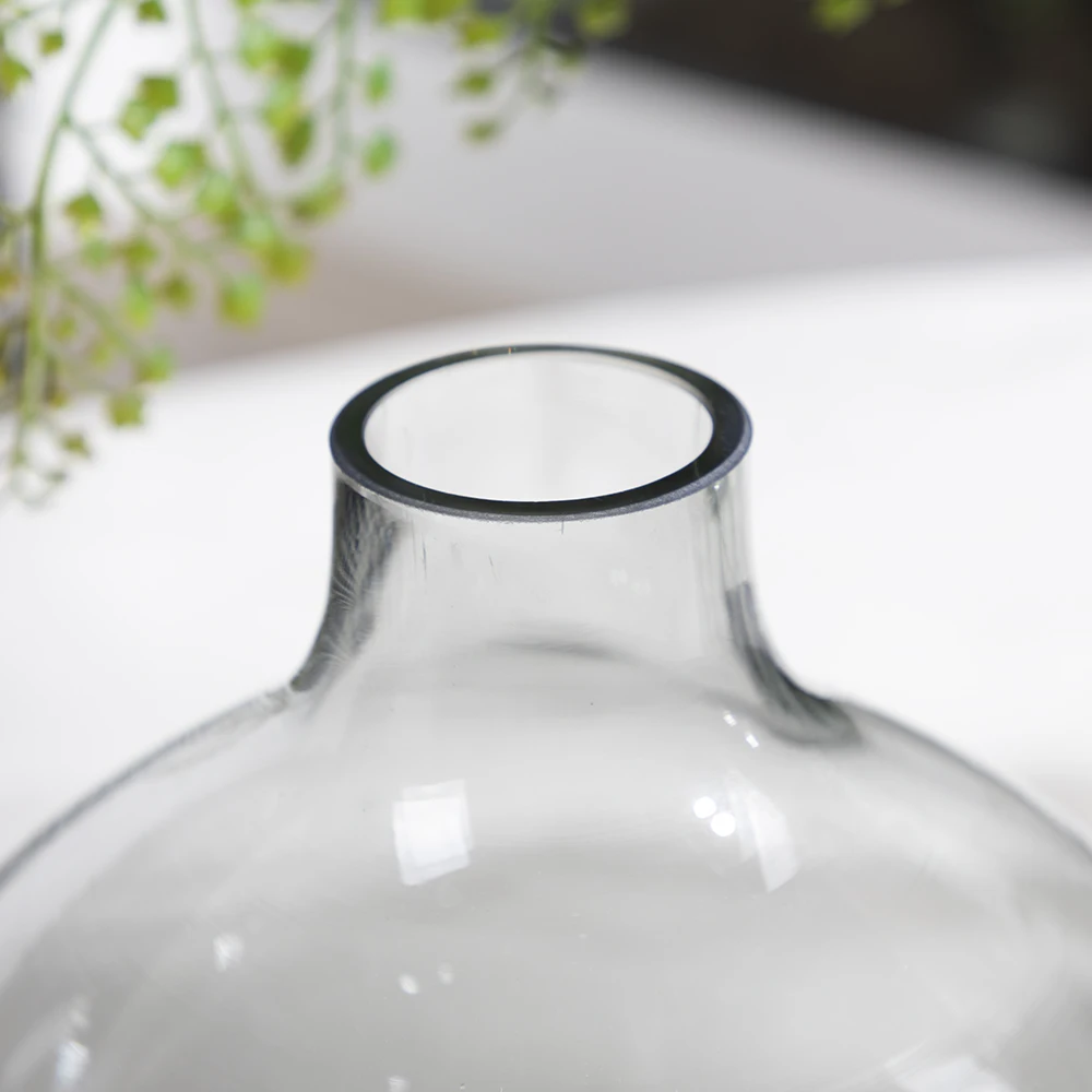 Wholesale Narrow Neck Glass Flower Vase Simple Round Sphere Balloon Bud