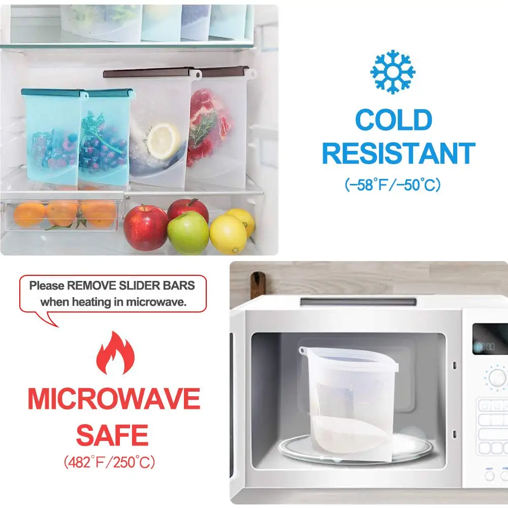 Bpa Free Reusable Food Storage Bulk Bags Size Eco Friendly Plastic