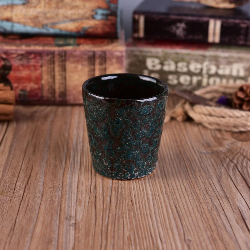 100ml Vintage dark blue ceramic candle holder wholesales