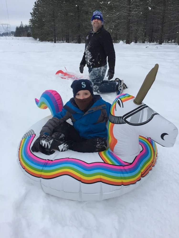 Durable Pvc Plastic Heavy Duty Inflatable Unicorn Snow Tube Sled Buy