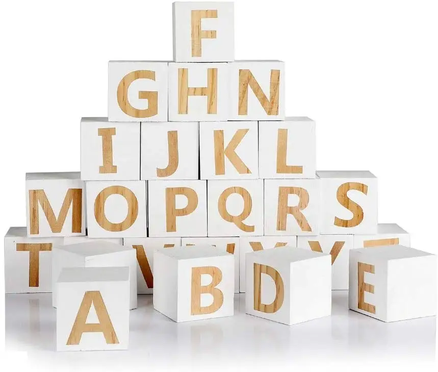 wooden alphabet building blocks