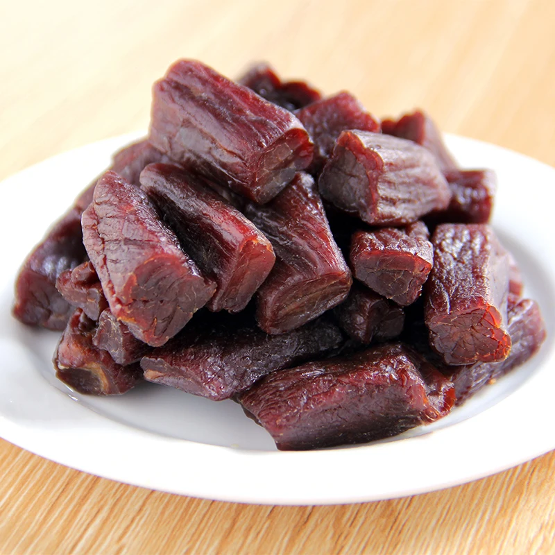 top grade hand-torn air-dried beef jerky snack open bags ready