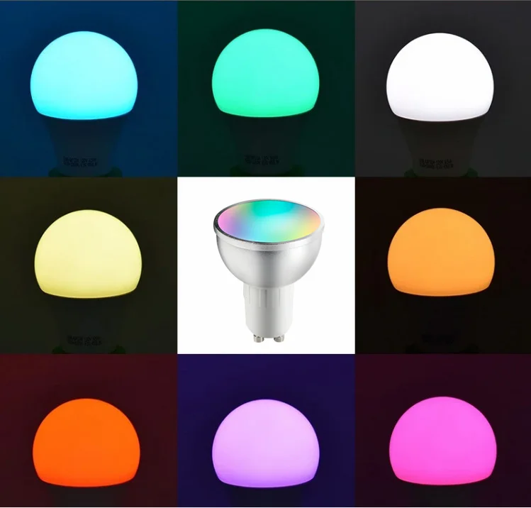 Unigreat APP Remote Control Dimmable Light Bulbs Work with Alexa/Google RGBW 5W Lamps GU10 WiFi Smart LED Bulbs