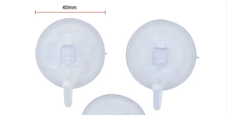 Transparent plastic suction cup wall hook