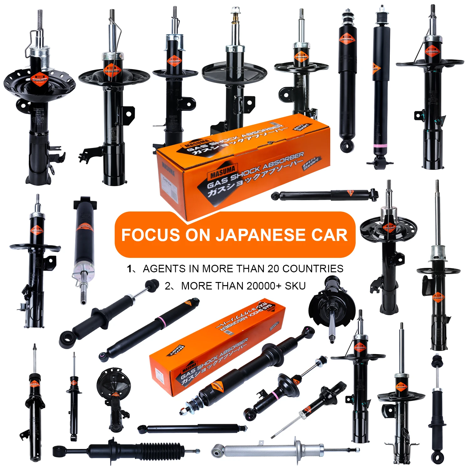 MASUMA Front Shock Absorbers for Mazda - Reliable Suspension