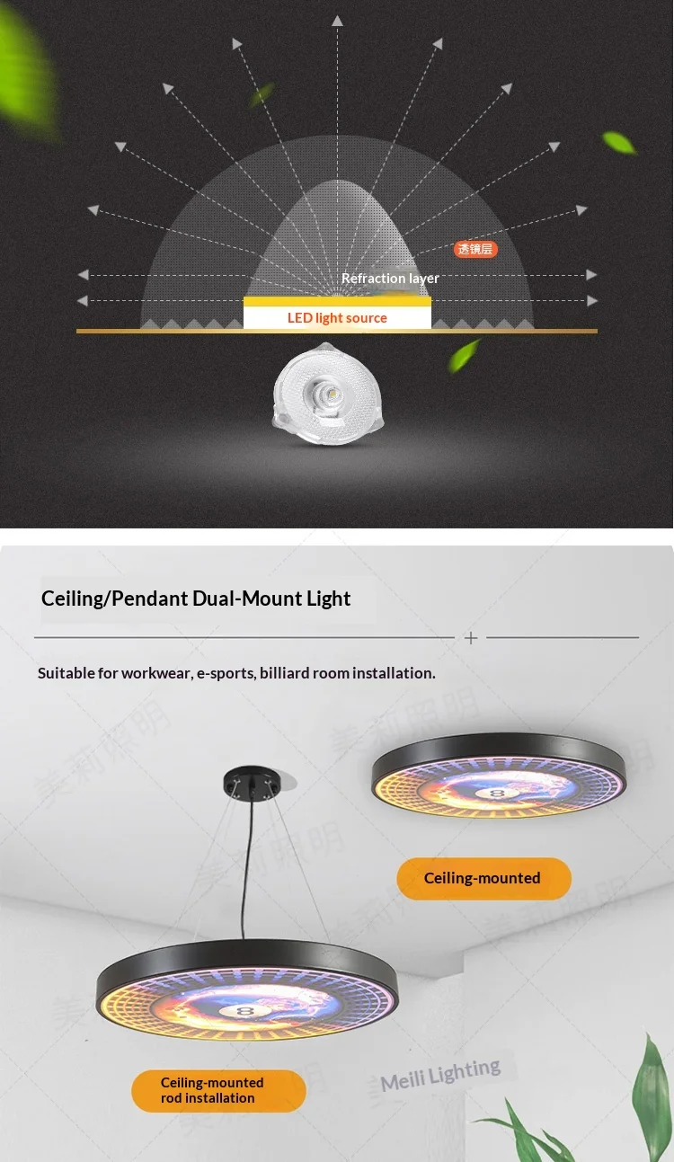 product pool hall chandelier e sports club gym decoration lights bar arcade custom starry sky pattern atmosphere lights energy efficient-4