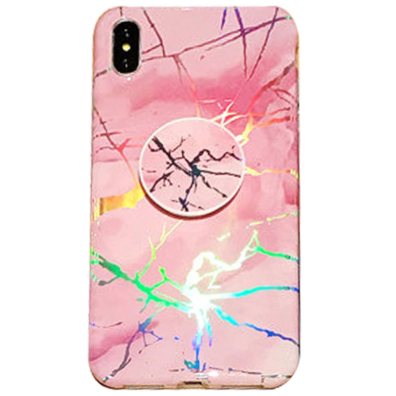 Suitable for Huawei P30 P20 plus Nova 3E mate 20 lite enjoy high quality TPU laser marble IMD shell phone case with holder