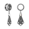 Big Gauge Ear Jewelry Stainless Steel Dangle Ear Plugs Flesh Tunnels Organic Stone Opal Earring Body Piercing Jewelry