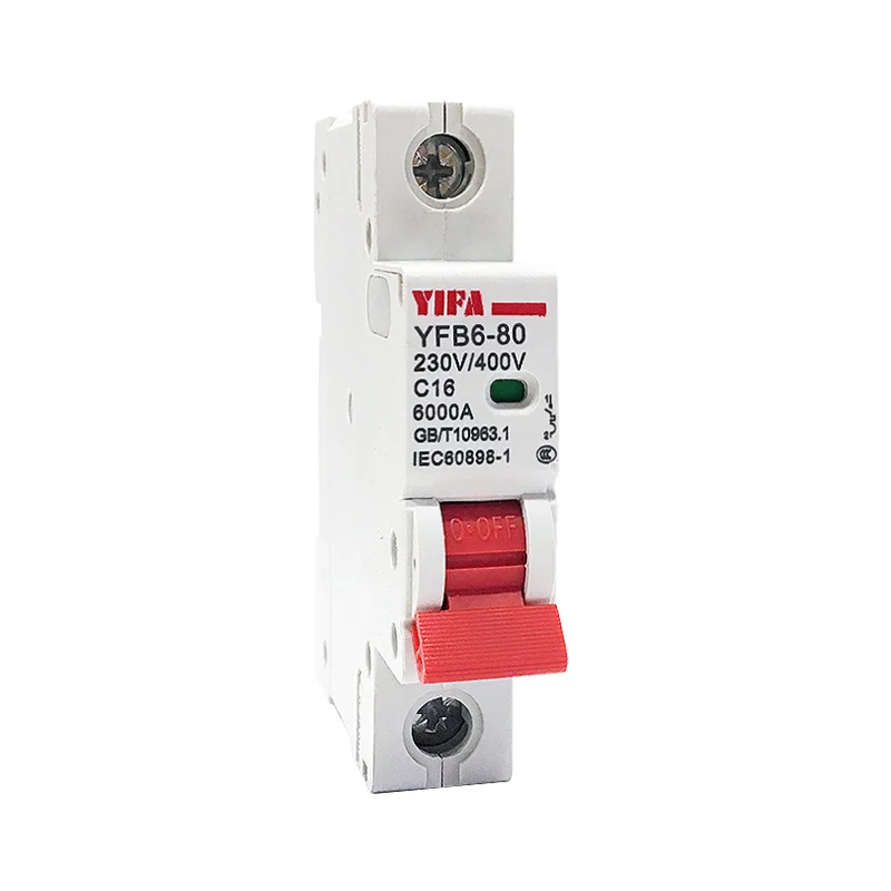 YIFA China Factory YFB6 series 1P 2P 3P 4P 6000A 10000A high breaking capacity miniature smart electronic  circuit breaker MCB