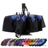 Wind Proof Purple Glaze printing Auto Open Close 3 Folding UV coating Inverted Reverse Umbrella