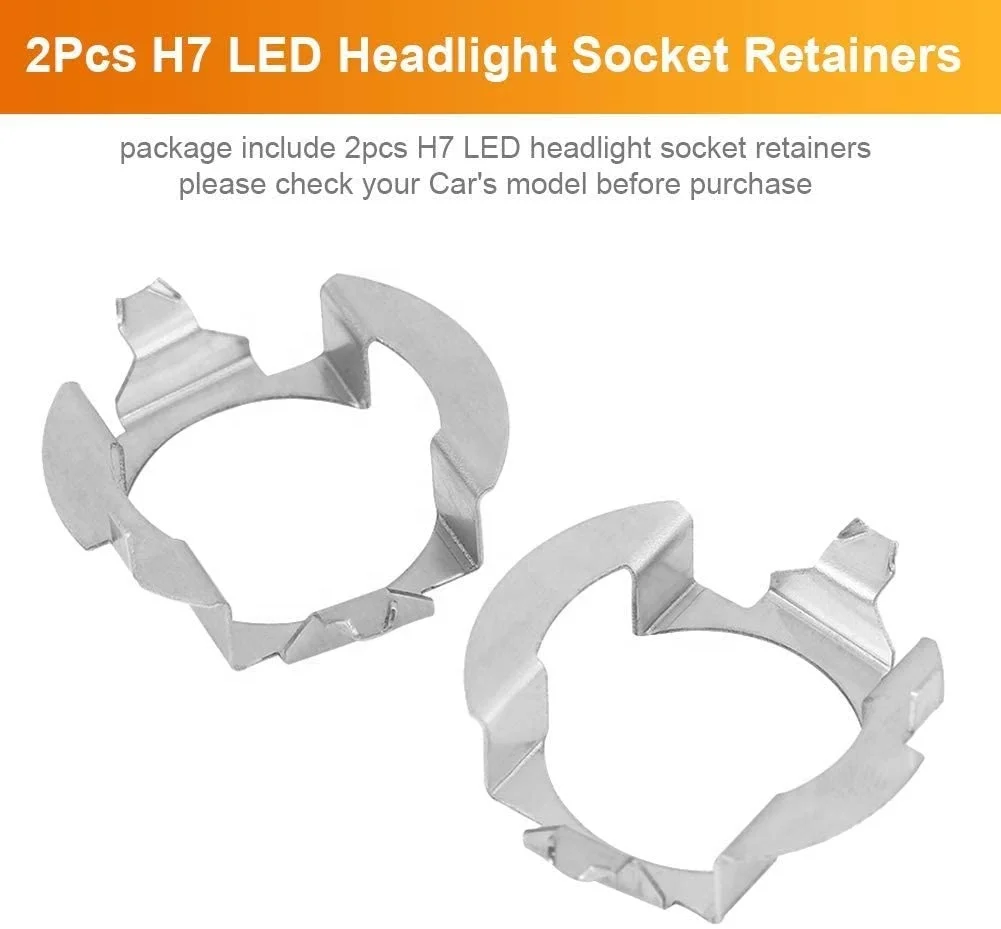 Bulb Clips Holder Socket Retainer for Mercedes Benz B Class VW Touareg Opel 1 Pair H7 LED Headlight Adapter Bulb Base Holder 