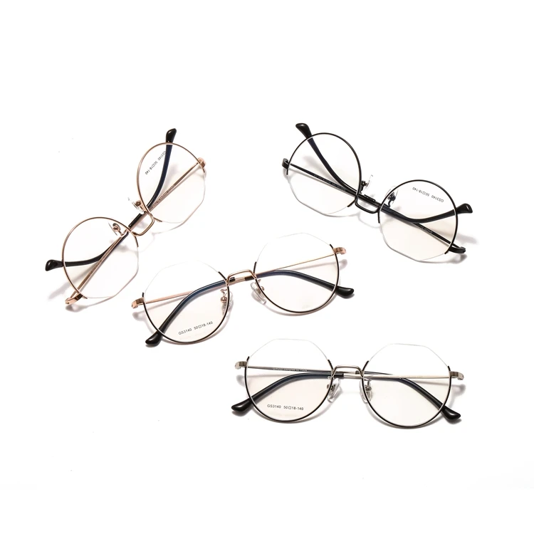 2019 High Quality Half Frames Round Glasses Metal Optical Eyewear - Buy ...