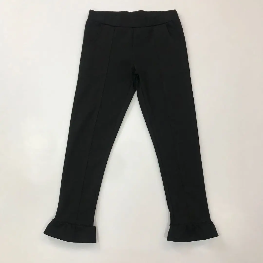 
New model fashion interlock kids pants tight flared trousers 