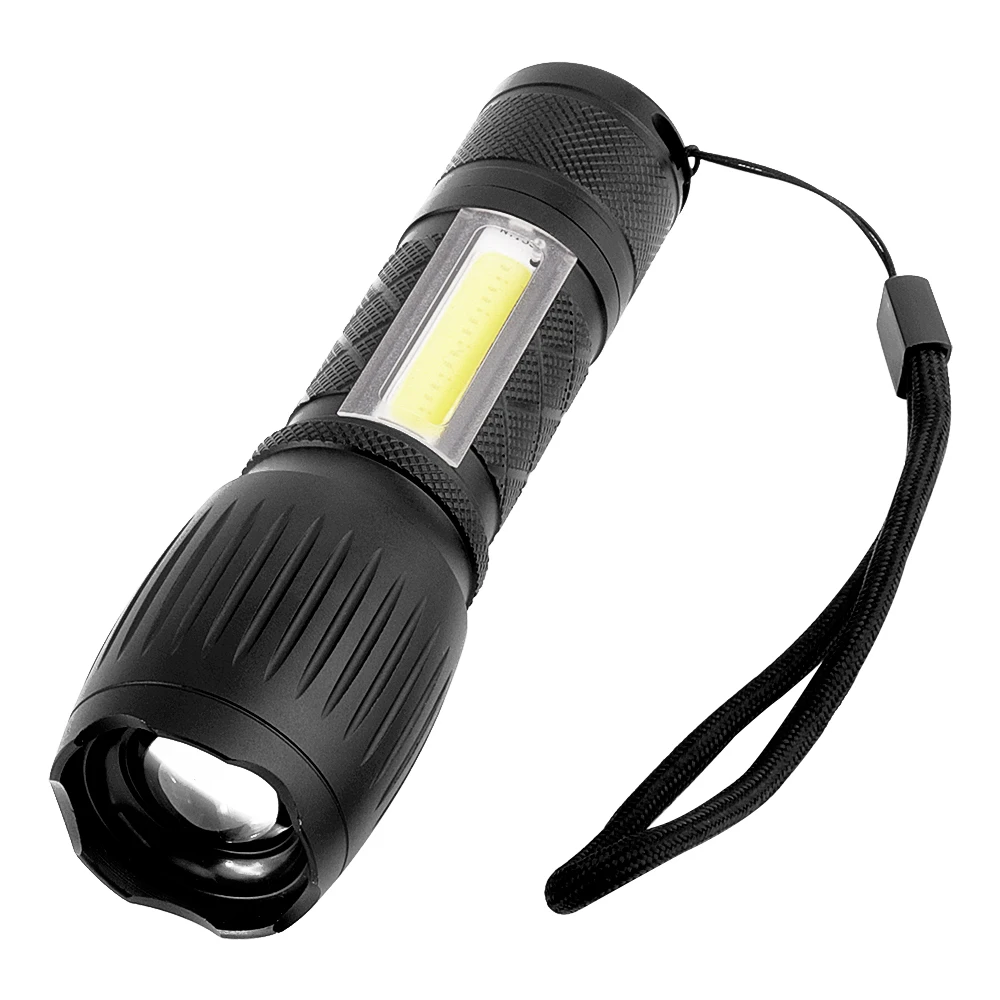 Cheap T6 COB 150 Lumen White Red Light Zoomable Torch led Flashlight