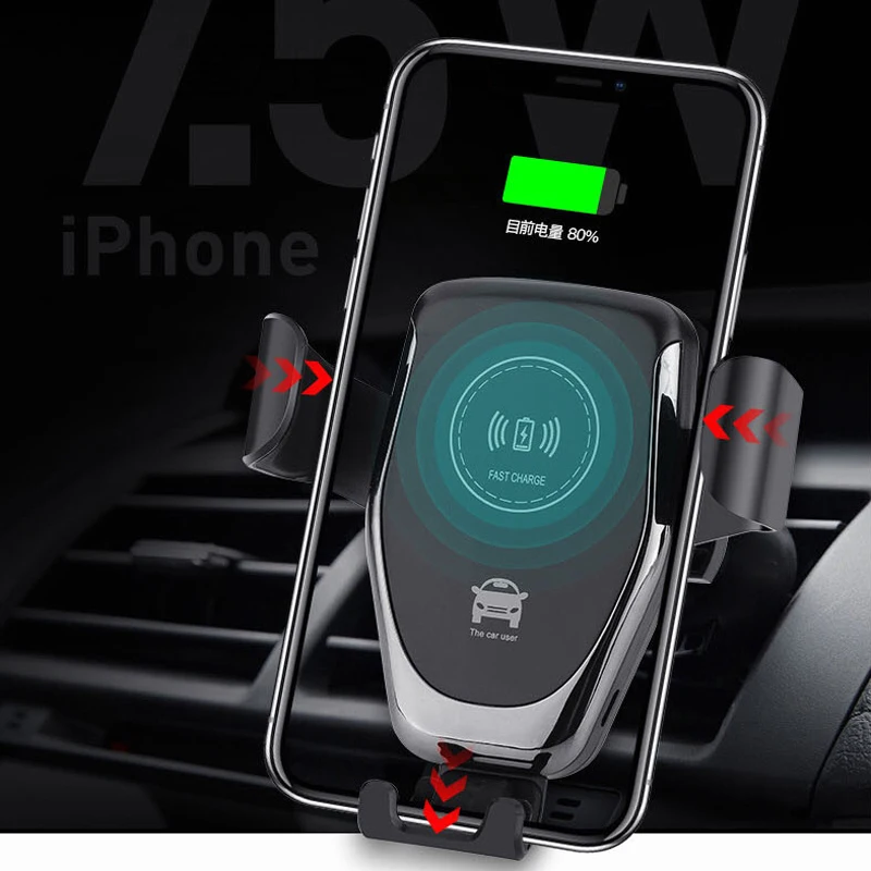 Wireless Car Charger Mount Qi-Certified For Iphone 11 Pro Max Xs Max 8 Plus& More  10W Fast-Charging Car Charger Wireless Holder