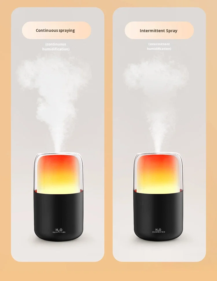 New Smart Simulation Flame Aroma Diffuser USB Mini Ultrasonic Plastic Home Desktop Fragrance Machine Flame Humidifier Ambient