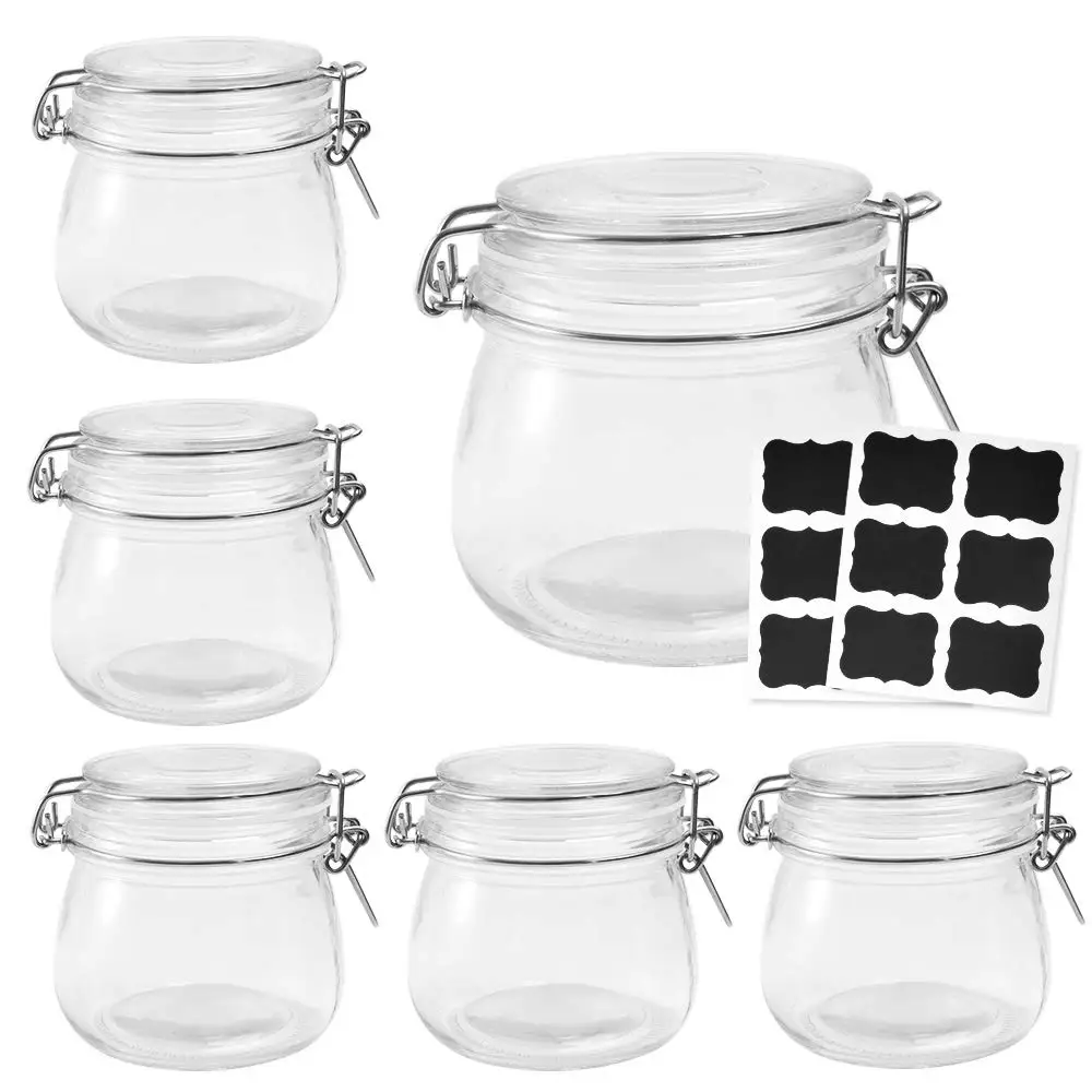 500ml 16oz Wholesale Hermetic Airtight Clear Glass Jam Kilnar Jar With