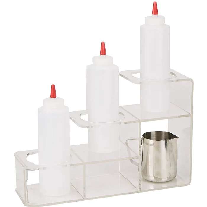 Clear Acrylic 3 Steps Syrup Bottle Display Riser Custom Acrylic 3