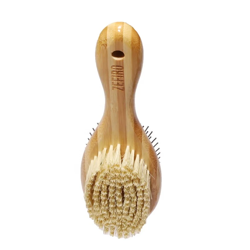 Natural Wood Bamboo Pet To Brush Pet Dog Slippery Brush For Cats And