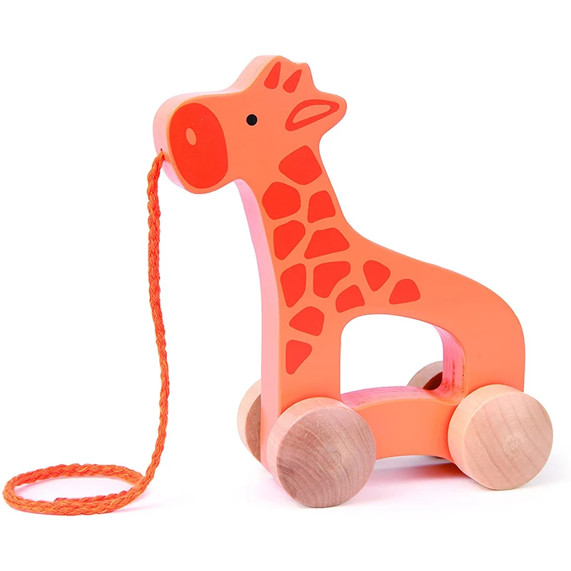 Wooden Children Push And Pull Walking Toys Wooden Toys For Kids Animal
