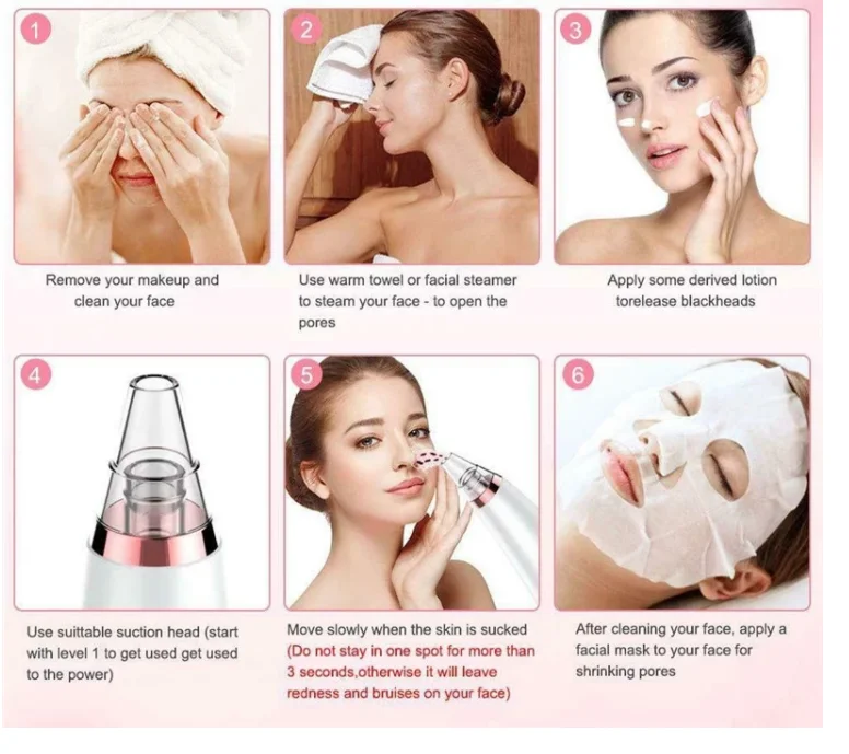 best selling product in usa beauty 6 heads suction pore cleanser acne comedone tool beauty equipment electric blackhead remover
