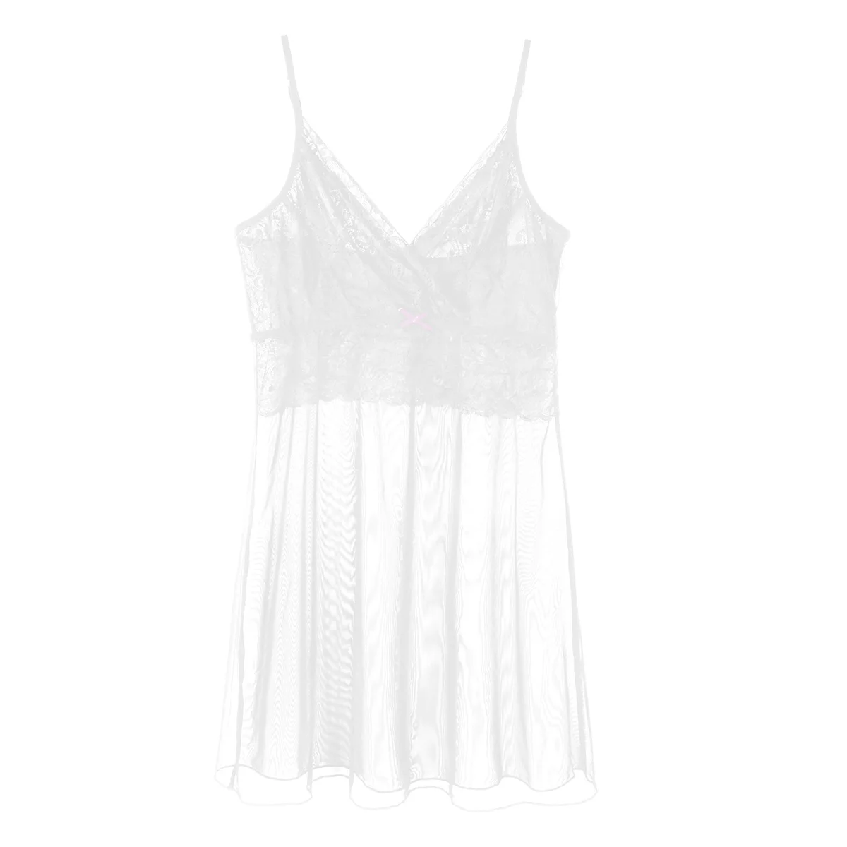 2pcs/set Mens Mini Dress With G-string Transparent Sheer Sleeveless ...