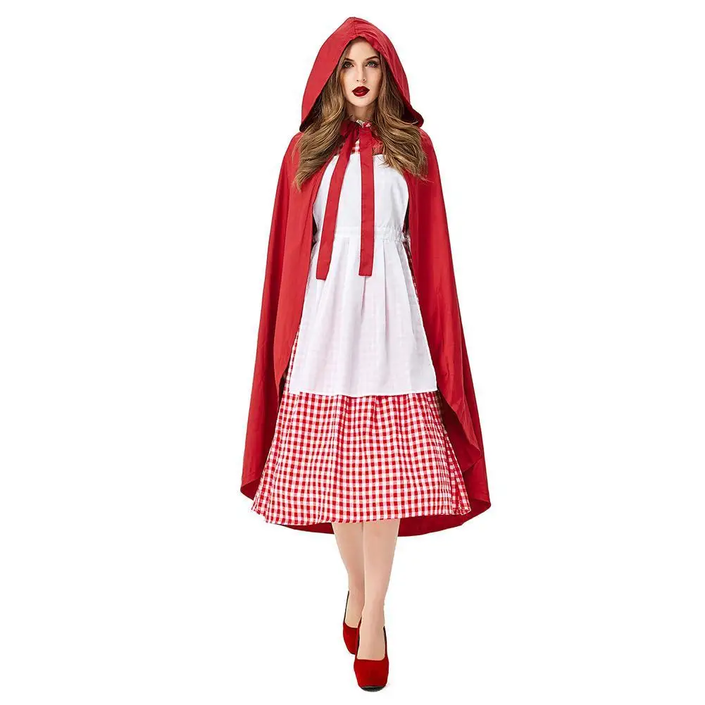 Ladies Little Red Riding Hood Adult Fancy Dress Costume Halloween Cosplay Outfit