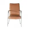 Cheap middle back executive bow legs metal frame fixed armrest leather visitor office chair Top Gamer leather office chair
