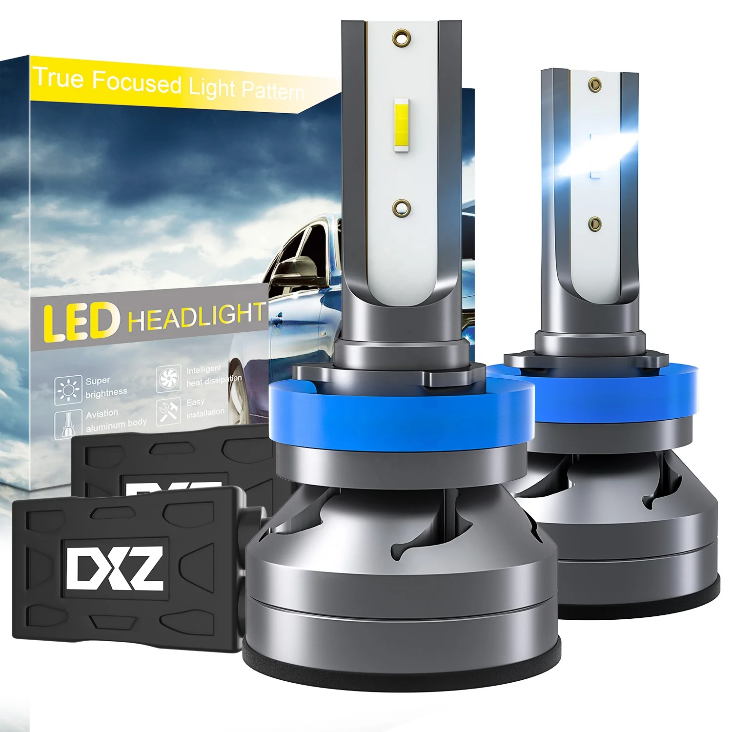 DXZ Fastest Transportation 2pcs Universal Led Headlight 6000K Auto Cob Light Car Led