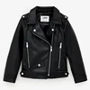 Custom kids black windbreaker flight leather jacket for girl