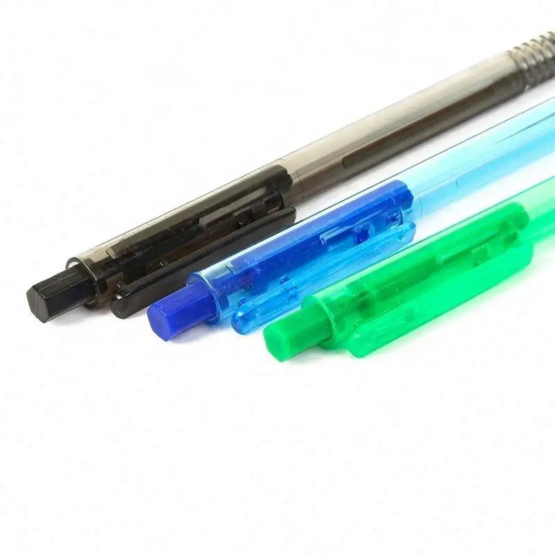
Different types classic transparent color pen body retractable creative ballpoint pen springs 