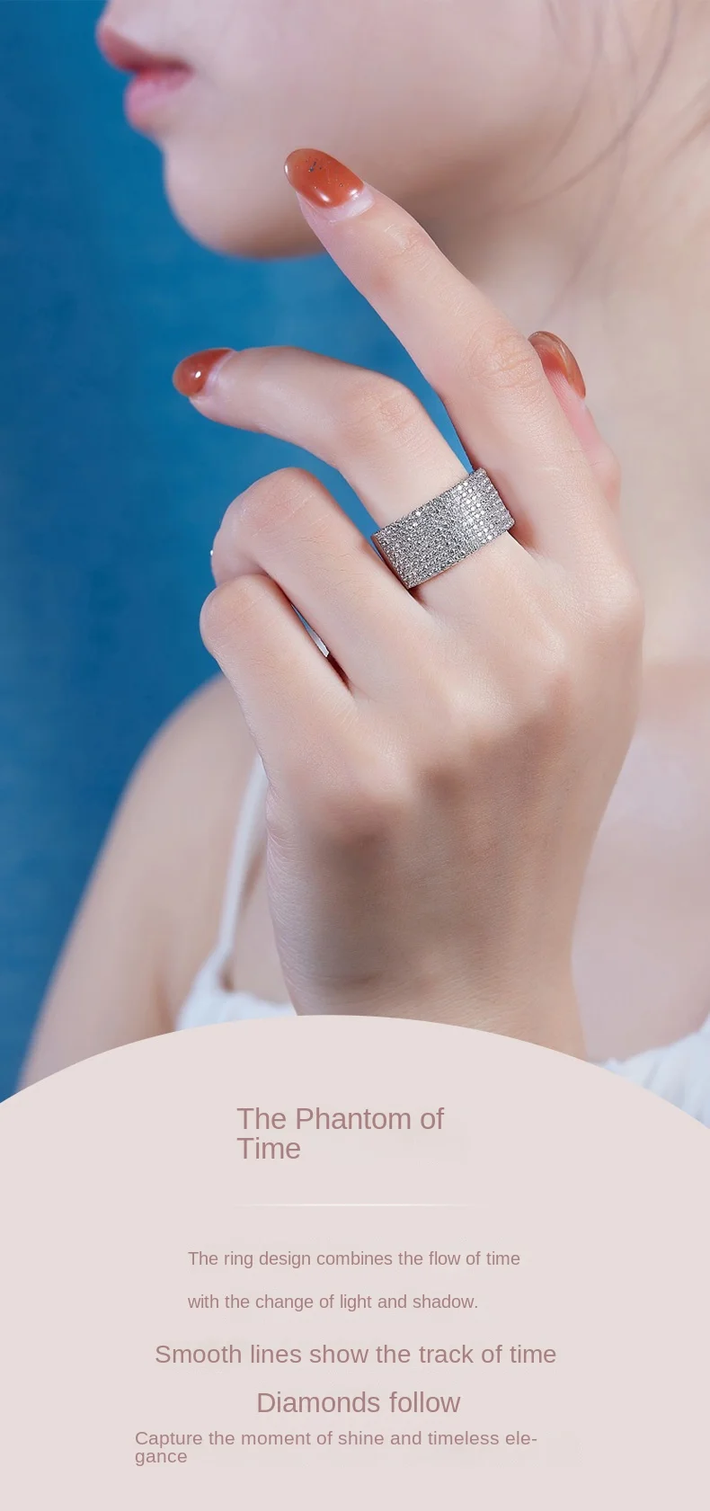 S925 Silver Moissanite Inlaid Closed Ring New Luxury Female Fashion Live Selling Wholesale