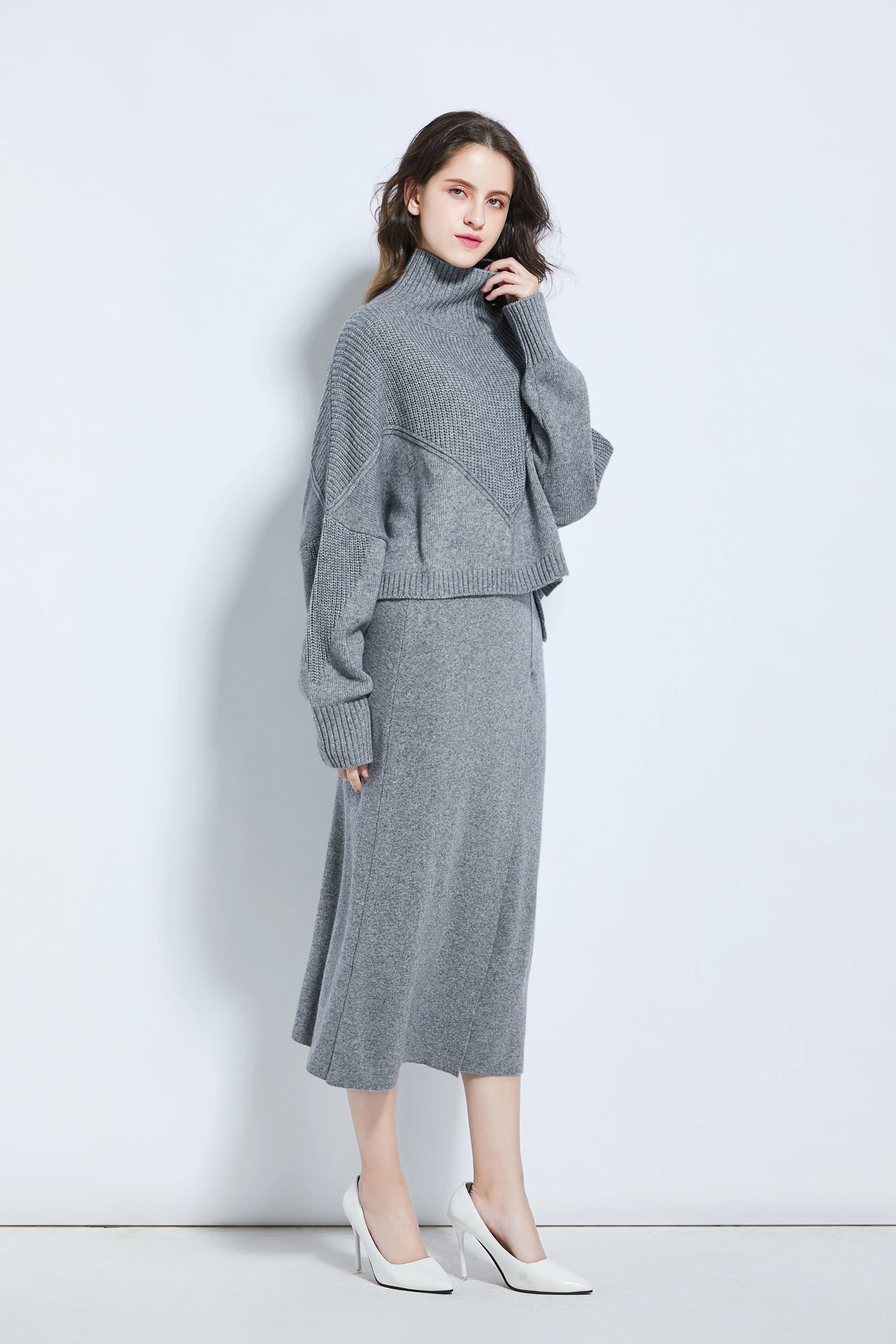 2020 New custom  oversized  High Quality Knitwear cashmere Sweater Sets For Women