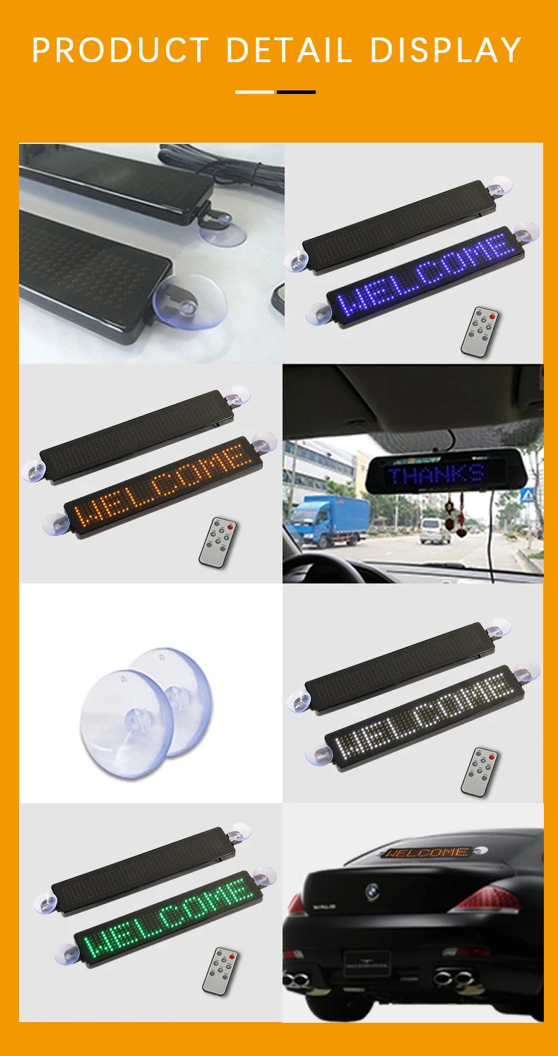 Iledshow Led Panel Display For Car Led Car Display Remote Control And
